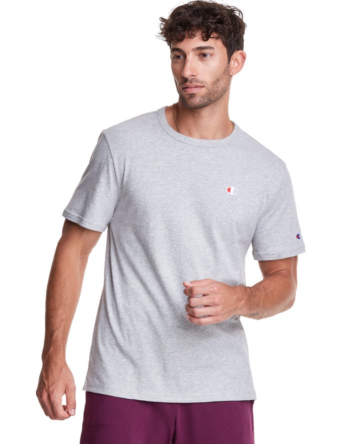 Champion Lightweight Jersey C Logo Erkek Tişört Gri ( CVWJUN245 )